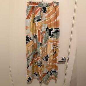 SHEIN - Green and Orange Wide-Leg Pants